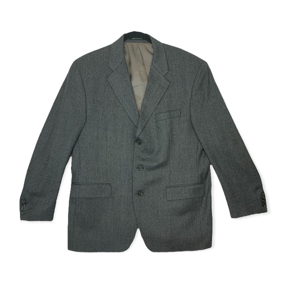 Lauren Ralph Lauren Lambswool Suit Jacket Mens Sz 44 (US L) Gray Timeless Career